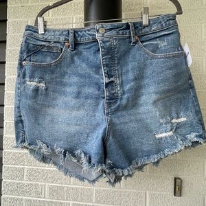 Free People Curvy Vintage High Rise short 33 New NWT denim medi